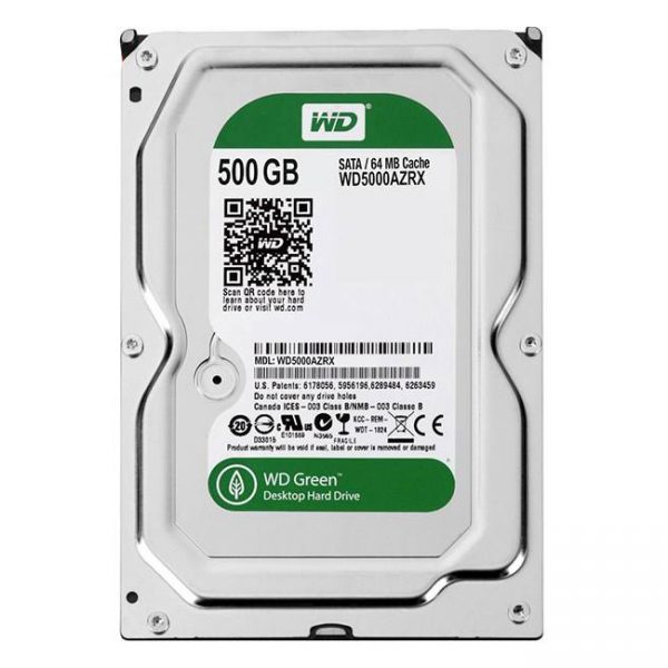 هارد دیسک اینترنال وسترن دیجیتال green ظرفیت 500 گیگابایت کد 405
