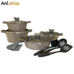 سرویس قابلمه 11 پارچه نسکافه ای گرانیتی لاین مدل UN-7738 کد 241