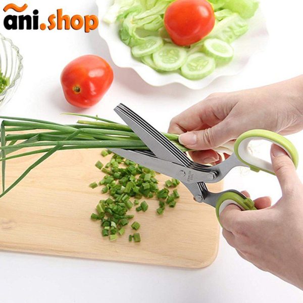 قیچی سبزی خرد کن 5تیغ MEILIAN رنگ آبی