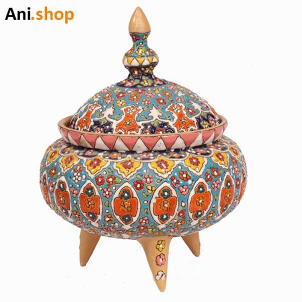 شکلات خوری سه پایه سفالی میناکاری  dz-70