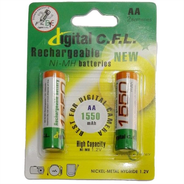 باتری قلمی شارژی Digital C.F.L با ظرفیت 1550 میلی آمپر