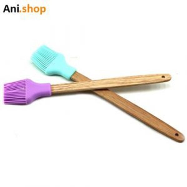 فرچه آشپزی سیلیکونی دسته چوبی در رنگ های  -فیروزه ای -صورتی- بنفش - ابی  ez- 65