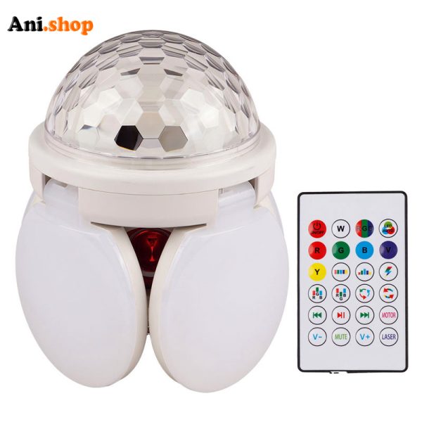 لامپ LED اسپیکر دار بلوتوثی Folding light 48W E27 + ریموت کنترل