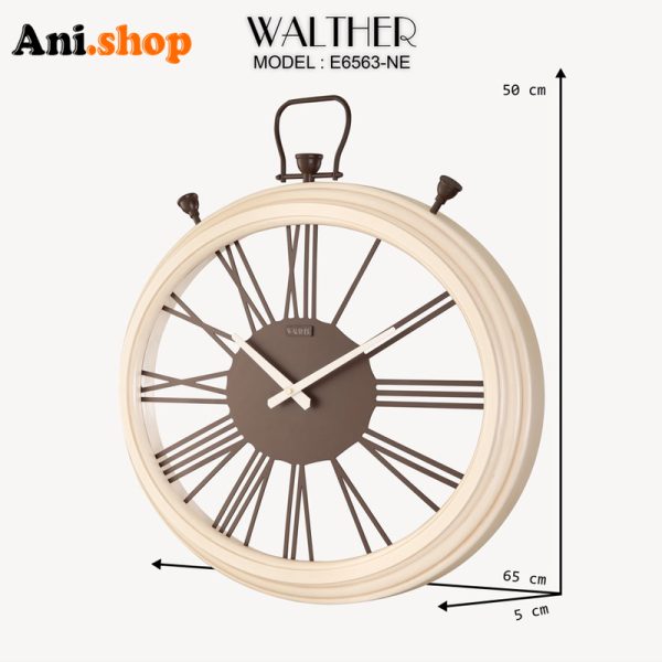 ساعت دیواری قطر 65 ترکیب چوب و فلز  E6563_NE - Image 3