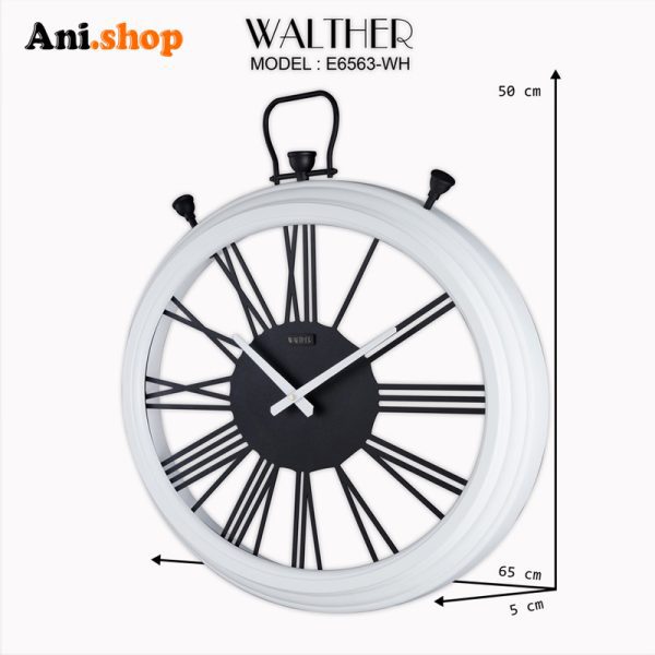 ساعت دیواری قطر 65ترکیب چوب و فلز  E6563_WH - Image 4