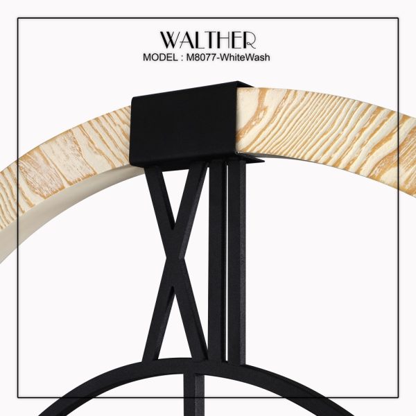 ساعت دیواری قطر 80 ترکیب چوب و فلز  M8077_WhiteWash - Image 4