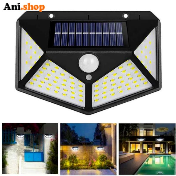 چراغ دیوارکوب خورشیدی سه حالته سنسوردار مدل bk-100 - Image 2