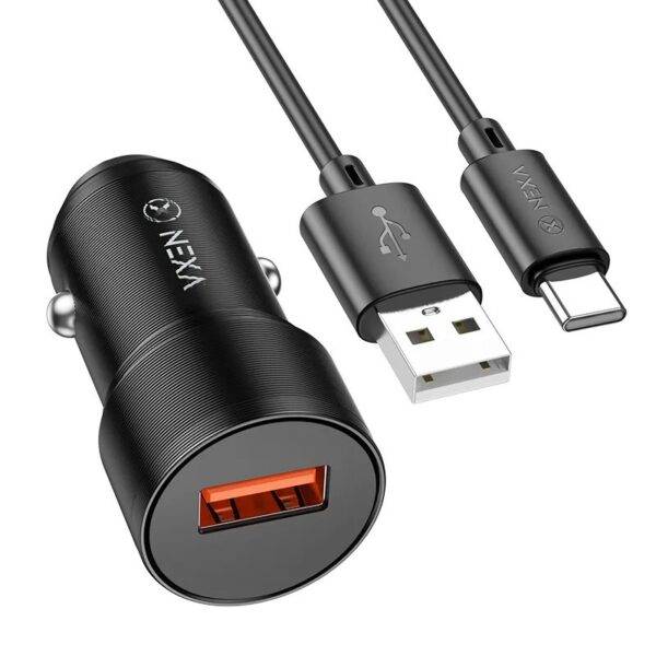 شارژر فندکی 18 وات Nexa مدل R18 به همراه کابل تایپ سی QC 3.0