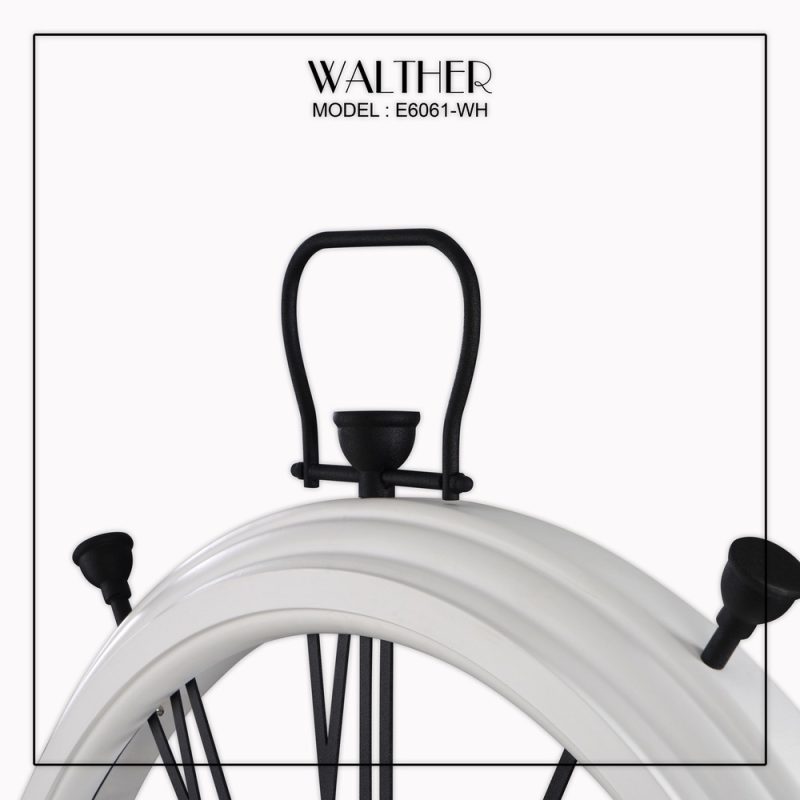 ساعت دیواری قطر 65 ترکیب چوب و فلز E6061_WH - Image 3