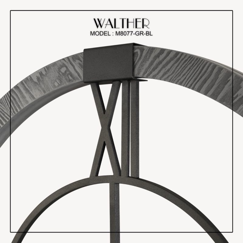 ساعت دیواری قطر 80 ترکیب چوب و فلز M8077_GR_BL - Image 4