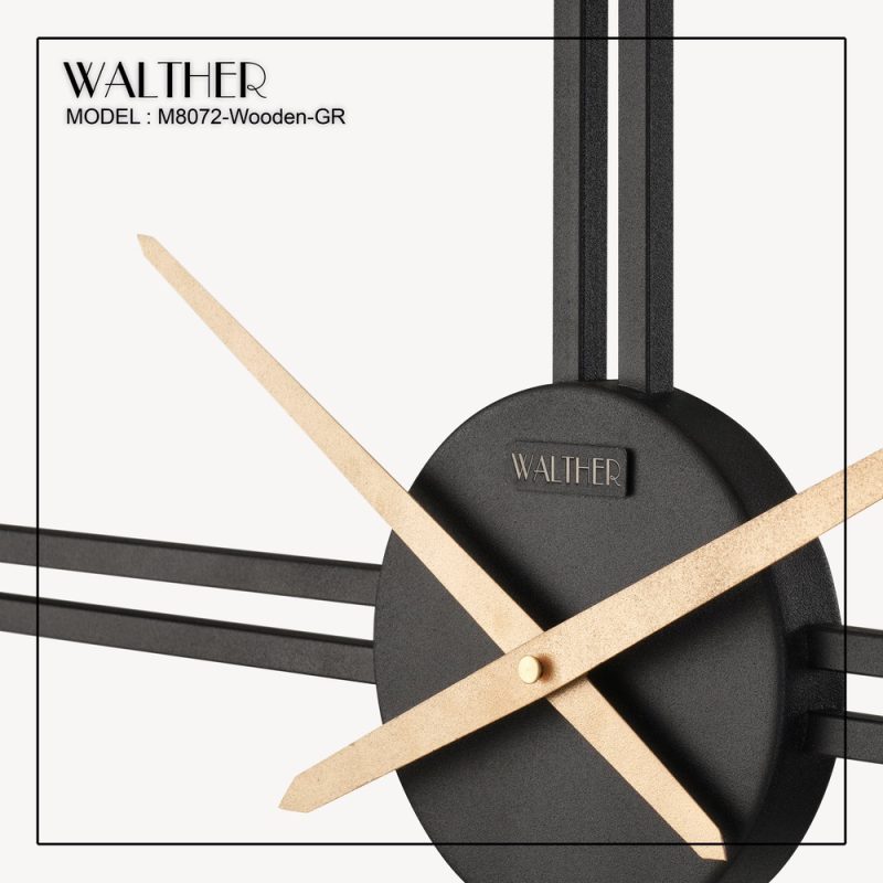 ساعت دیواری قطر 80 ترکیب چوب و فلز M_8072_Wooden _GR - Image 5