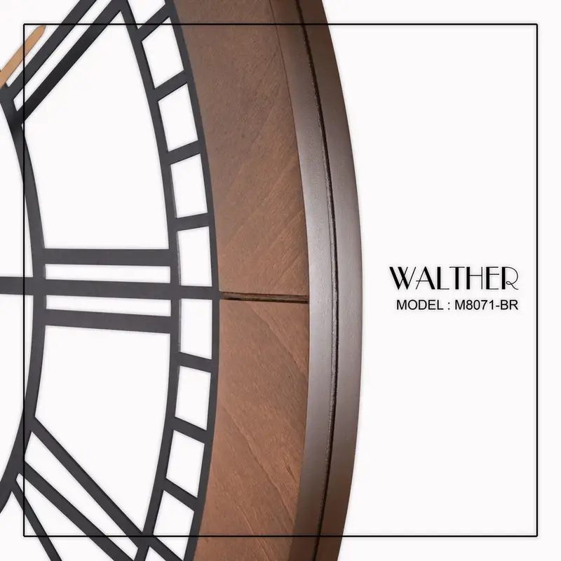 ساعت دیواری قطر 80 ترکیب چوب و فلز M8071 -BR - Image 3