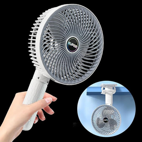 پنکه شارژی قابل حمل (super) دارای گیره نگهدارنده همراه - Image 5