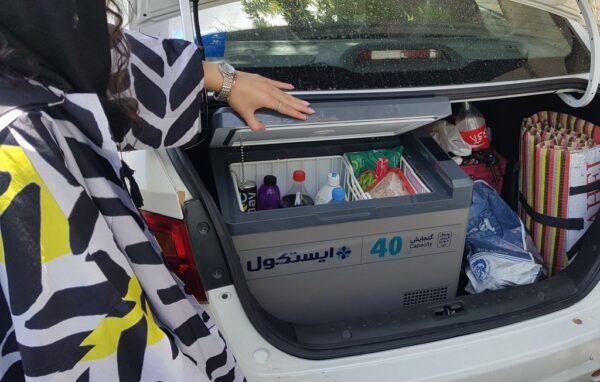 یخچال فريزر خودرو ۱۲ ولت ایستکول 4040 سری جدید دسته تاشو - Image 4