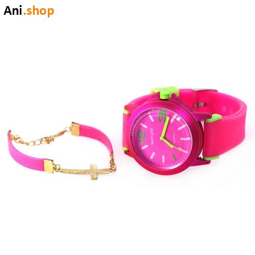 ست ساعت و دستبند اسپرت دخترانه والار کدB19