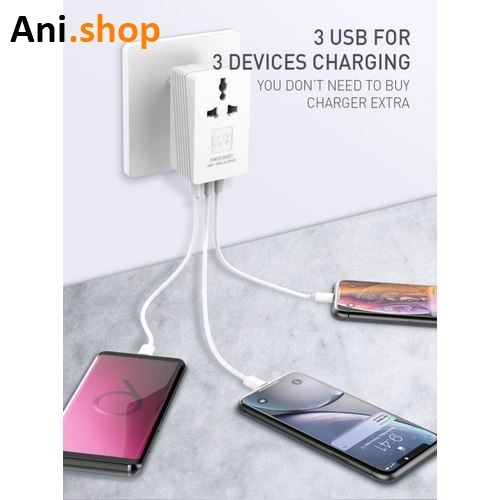 شارژر دیواری موبایل سه پورت الدینیو مدل LDNIO A3306 (دوکاره)