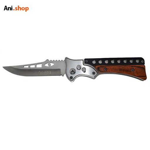 چاقو سفری طرح چوبی ضامن دار (اصلی حک شده USA Columbia) کد 319