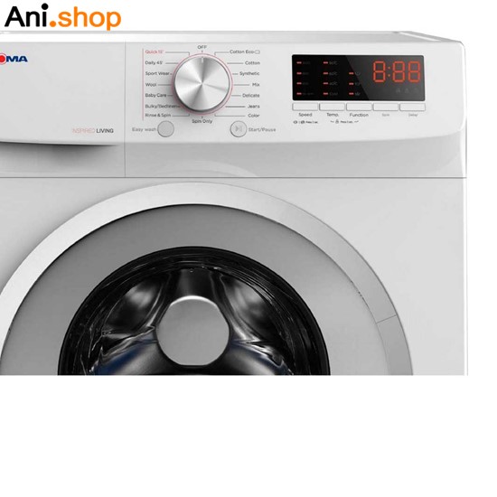 ماشین لباسشویی اتوماتیک 7 کیلویی پاکشوما مدل TFU-73200 سفید درب سیلور