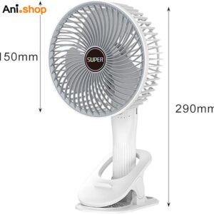 پنکه شارژی قابل حمل (super) دارای گیره نگهدارنده همراه