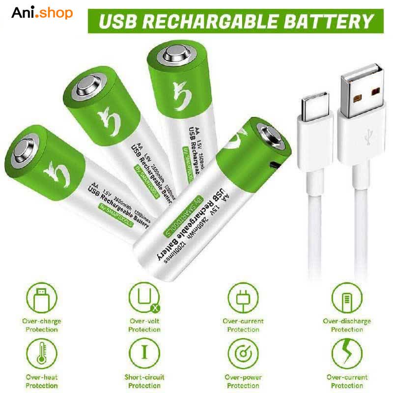 باتری شارژی نیم قلمی بسته 4 عددی