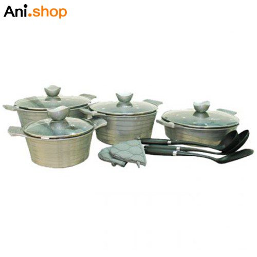 سرویس قابلمه 11 پارچه طوسی نقره ای لاین مدل UN-7725 کد 242 - Image 3