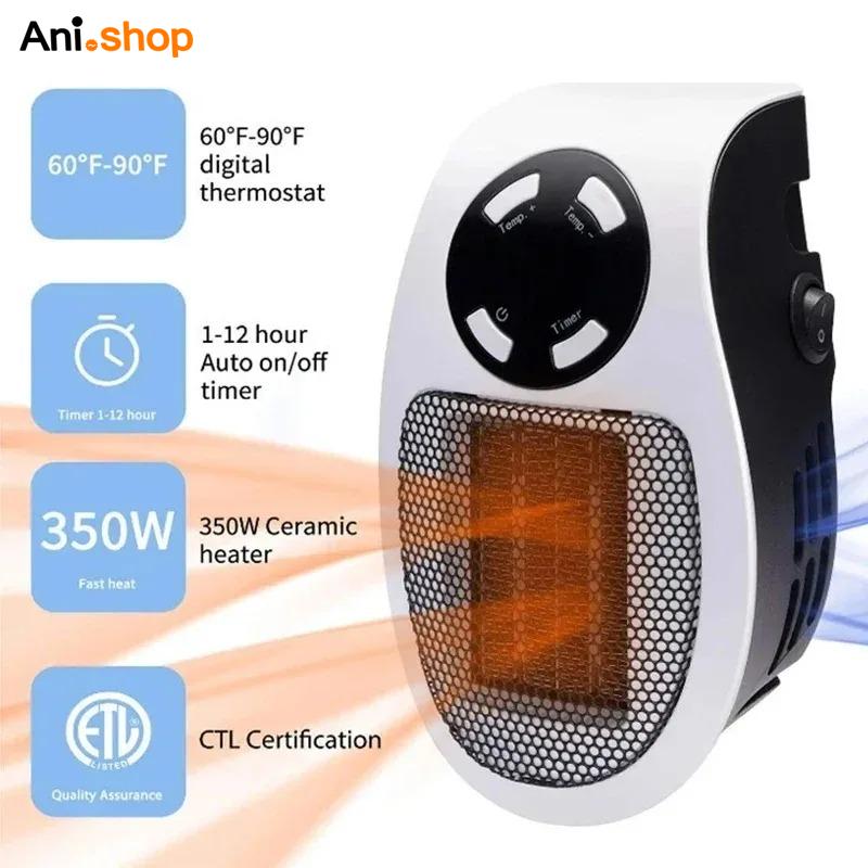فن هیتر ریموت دار مدل دیواری تایمر دار 800W - Image 5