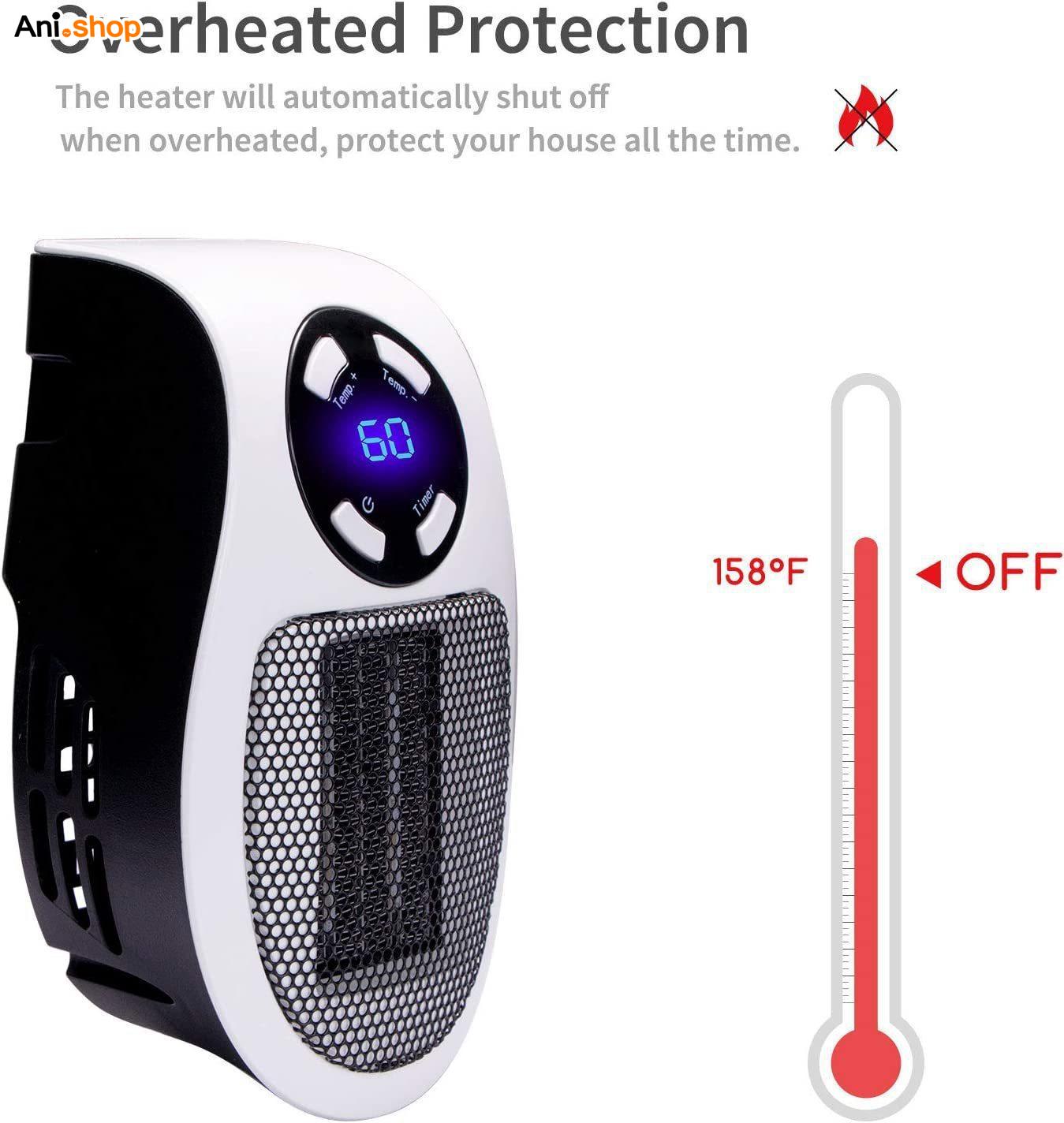 فن هیتر ریموت دار مدل دیواری تایمر دار 800W - Image 9