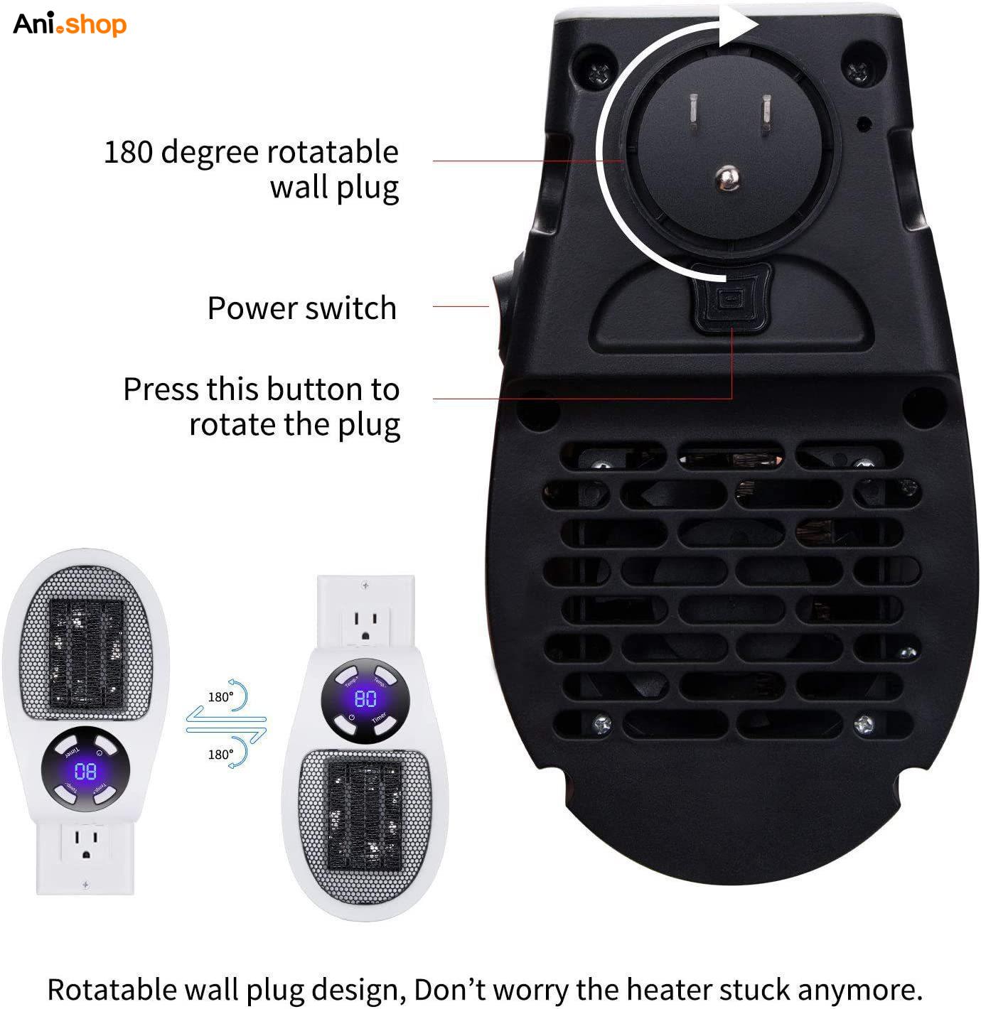 فن هیتر ریموت دار مدل دیواری تایمر دار 800W - Image 10