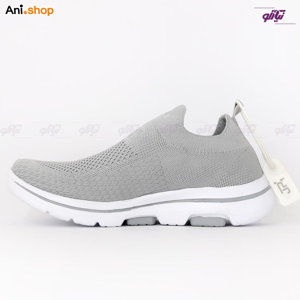 کفش اسکیچرز مدل Knit طبی رنگ طوسی روشن سایز 39 - تصویر 5