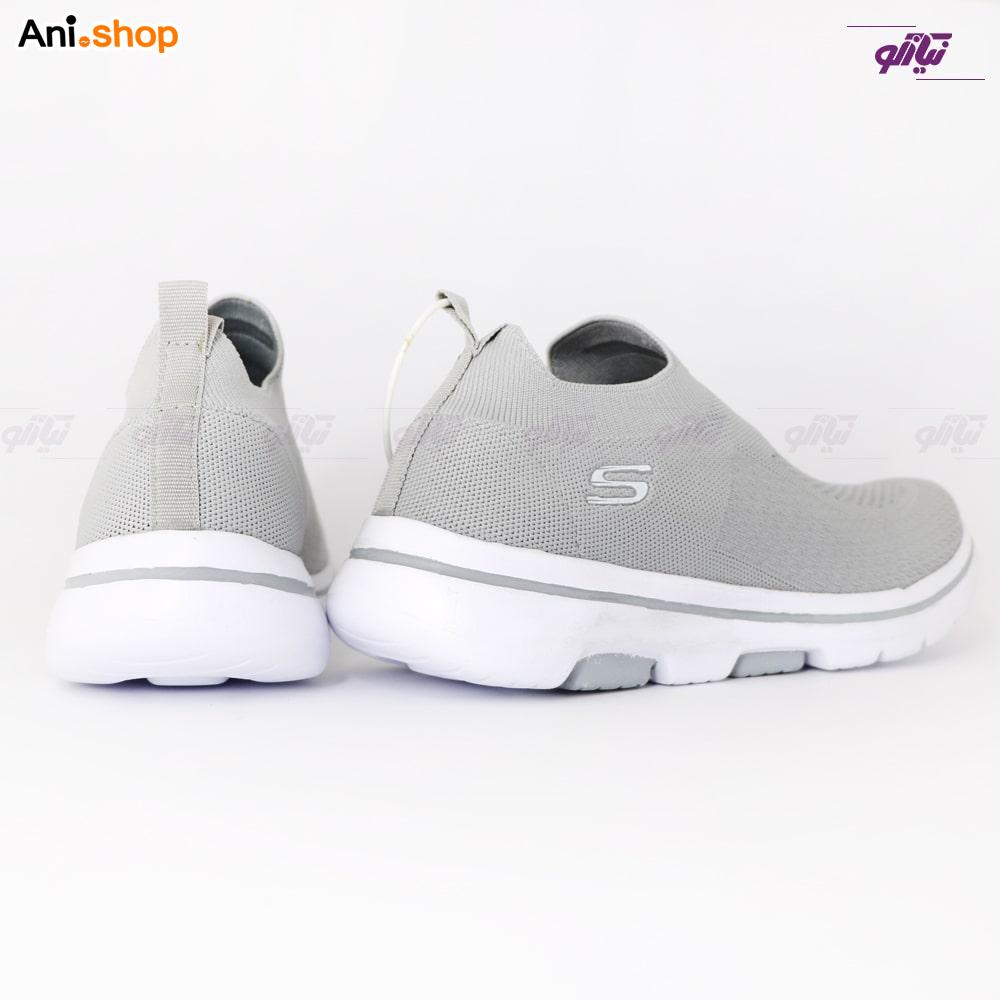 کفش اسکیچرز مدل Knit طبی رنگ طوسی روشن سایز 39 - تصویر 2