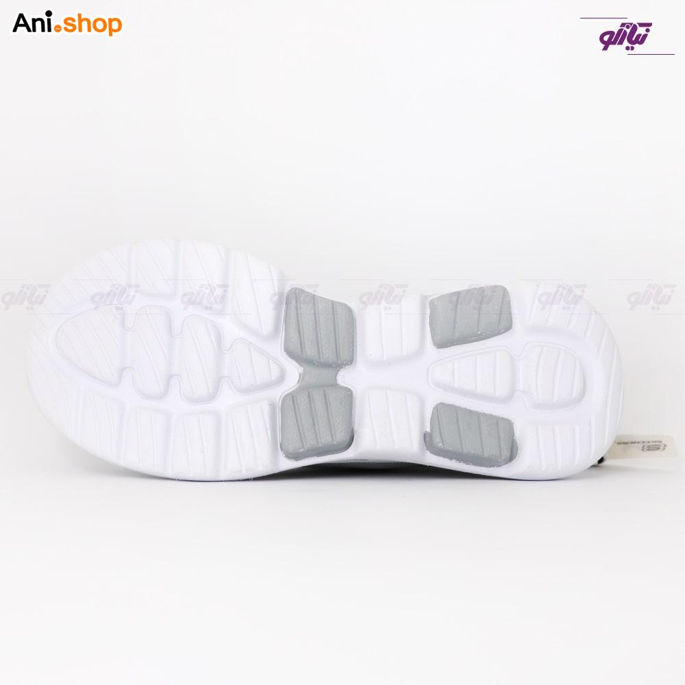 کفش اسکیچرز مدل Knit طبی رنگ طوسی روشن سایز 39 - تصویر 3