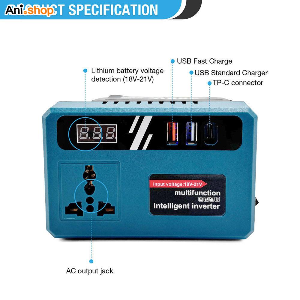 پاور استیشن همراه و اینورتر شارژی باتری دار 220 ولت به همراه خروجی تاپ C و USB فست شارژ - تصویر 4